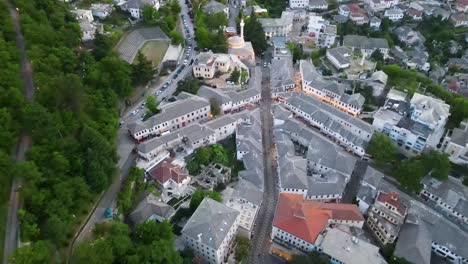 aerial view of the old town of gjirokaster, albania