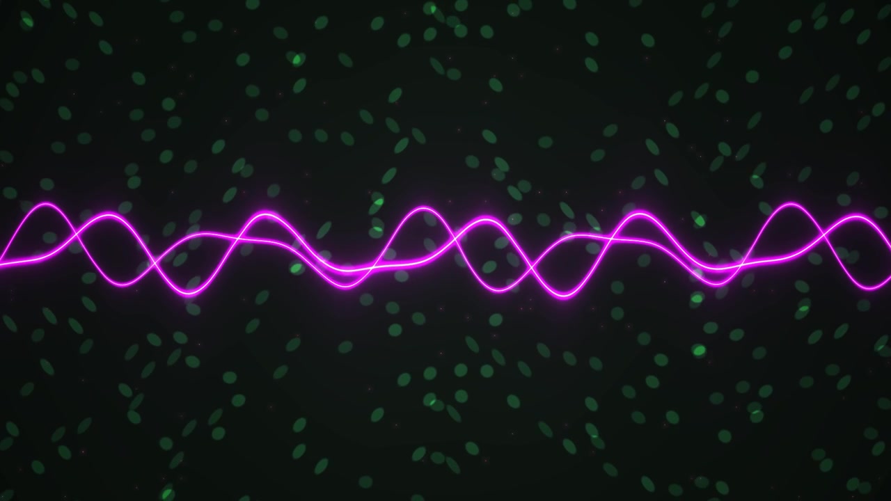Neon Pink Sound Wave Animation on Dark Background