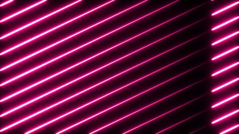 animation of multiple glowing neon pink diagonal lines moving on seamless loop