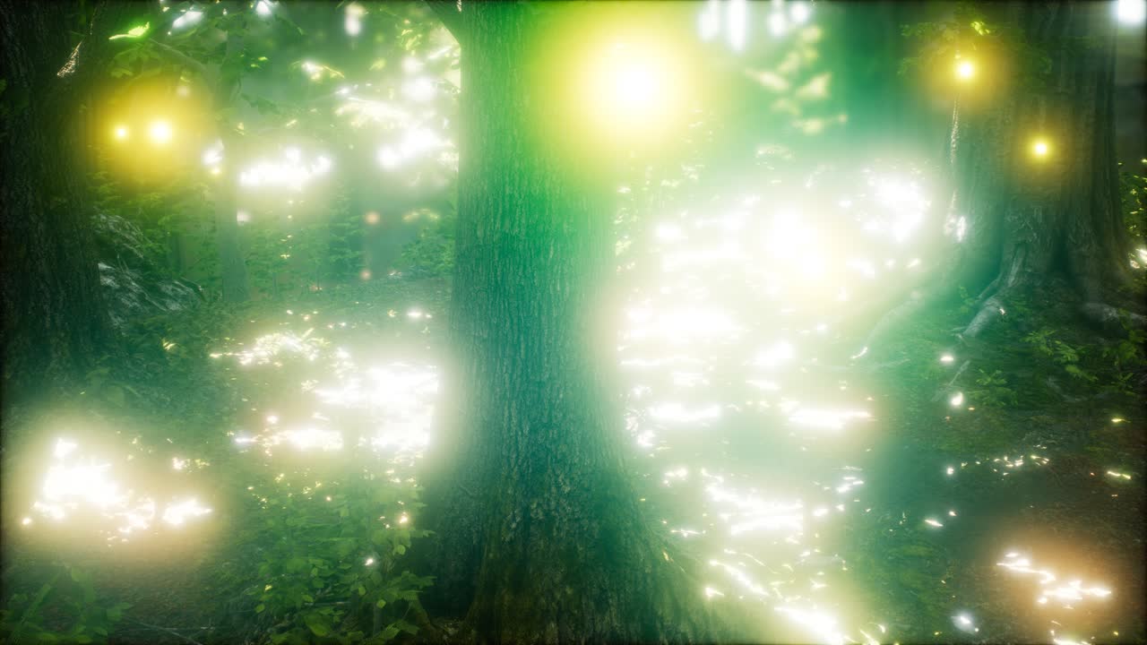 luciérnaga volando en el bosque