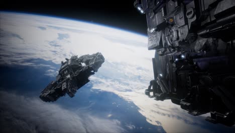 una enorme nave espacial muy detallada