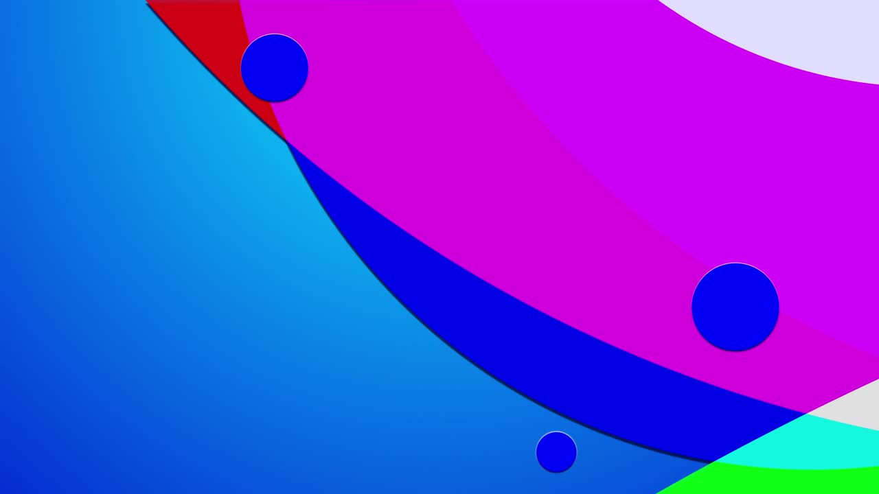 simple abstracto 4k fondo de estilo plano en bucle con círculos que cambian su tamaño, se superponen entre sí, donde cambian de color, como si estuvieran hechos de material translúcido. luma mate como canal alfa