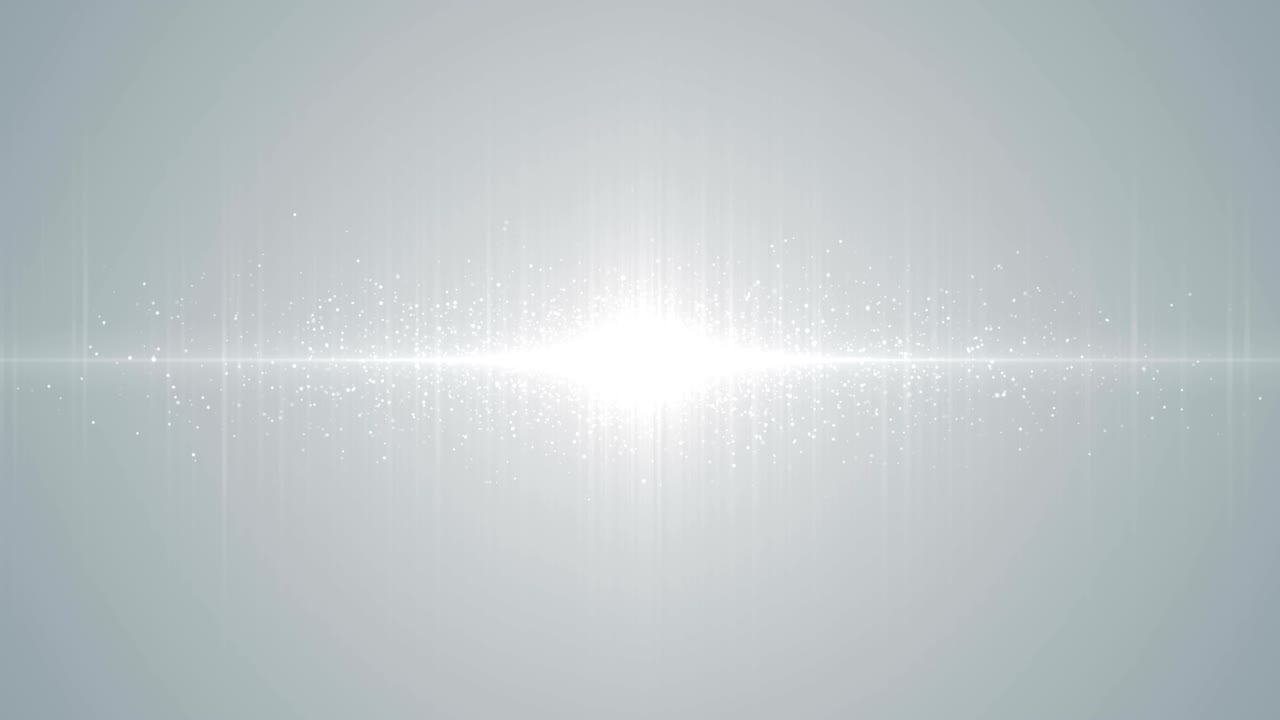 Sfondo astratto in loop con particelle bianche luminose, glitter, bokeh e polvere, per contesti aziendali
