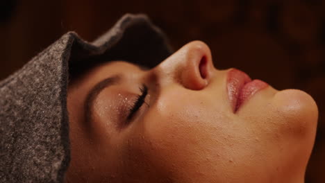 woman receiving a facial spa treatment