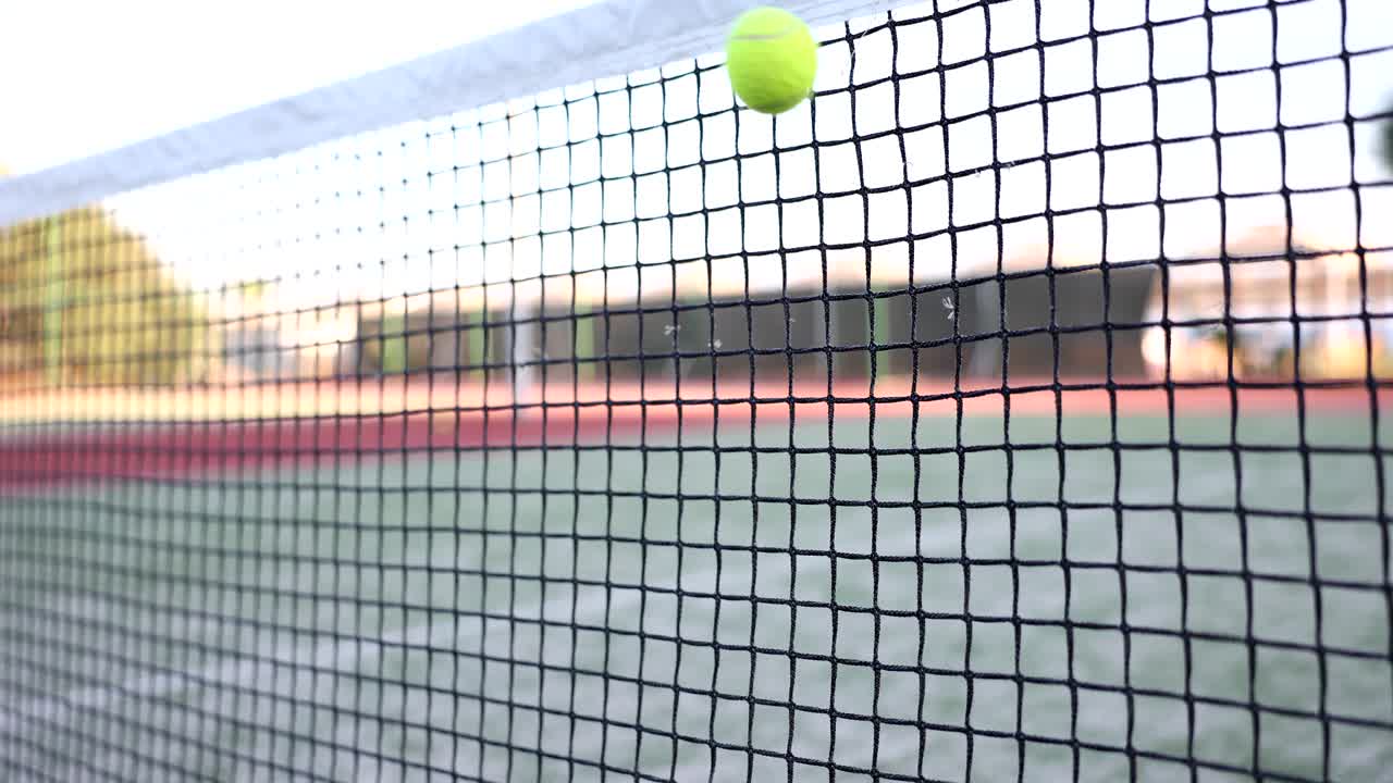 Tennis net on a court