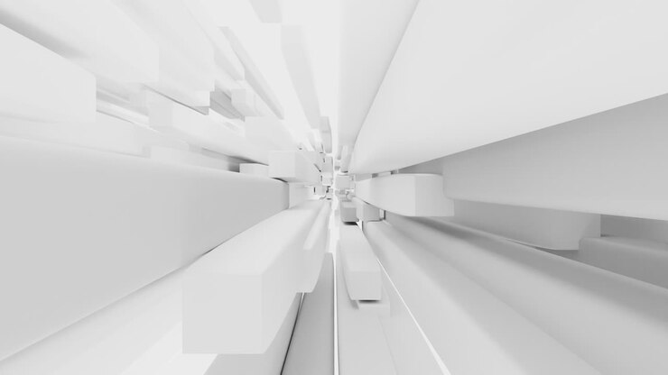 Abstract White Geometric Architecture