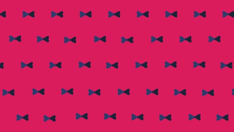 animation of bow ties floating over red background