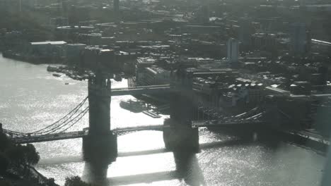 tower bridge, london aerial view