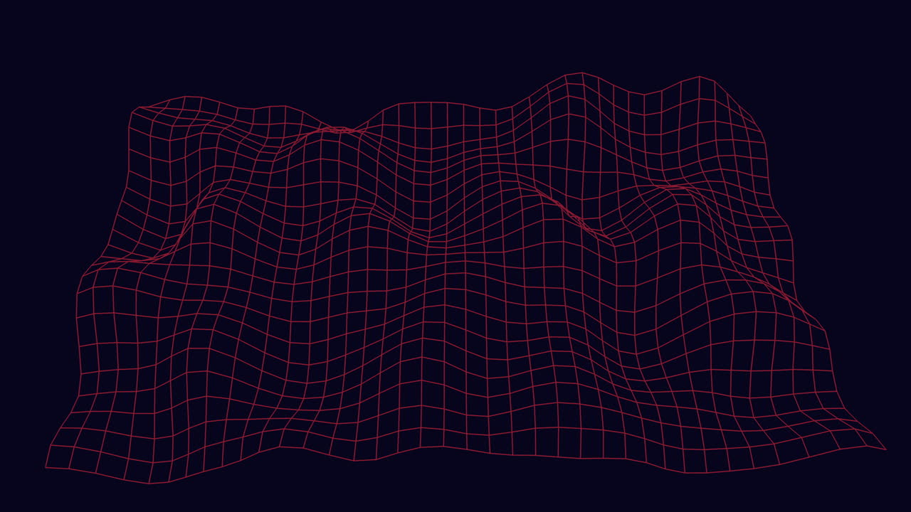 Fantasy waves pattern with neon grid