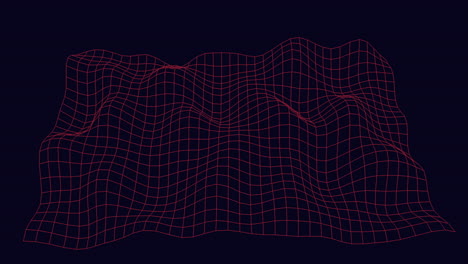 fantasy waves pattern with neon grid