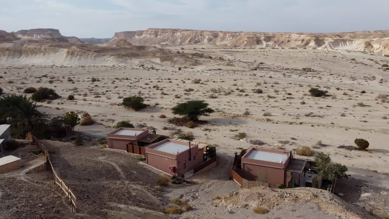 Tzukim community settlement in southern Israel in Arava valley, Drone shot
