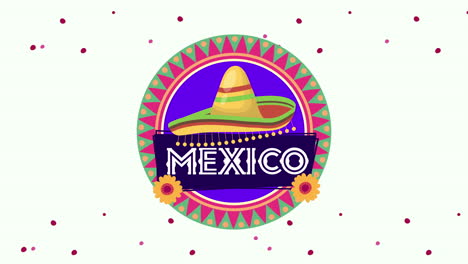 animación viva mexico con sombrero mexicano