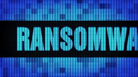 Ransomware displayed on a digital screen