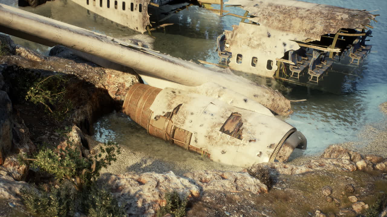 accidente de avión en una playa