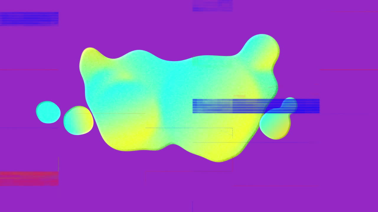 animación de parcelas coloridas sobre formas coloridas