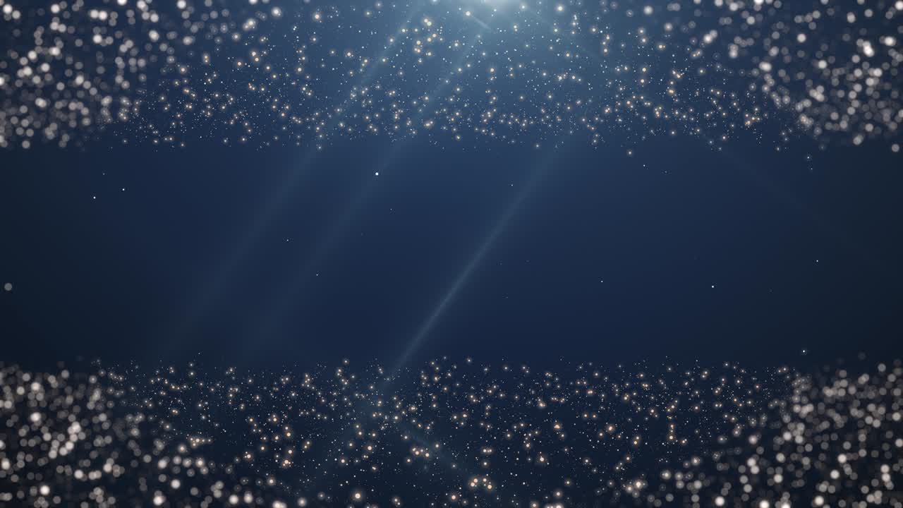 video astratto in 4k dove bellissime particelle dorate luccicanti con flare dell'obiettivo.
