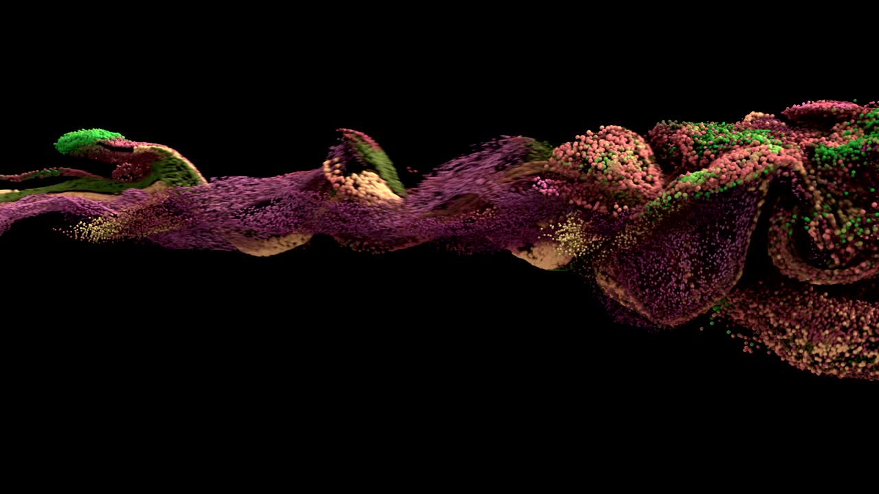 Fluid / paint simulation exploding forward.