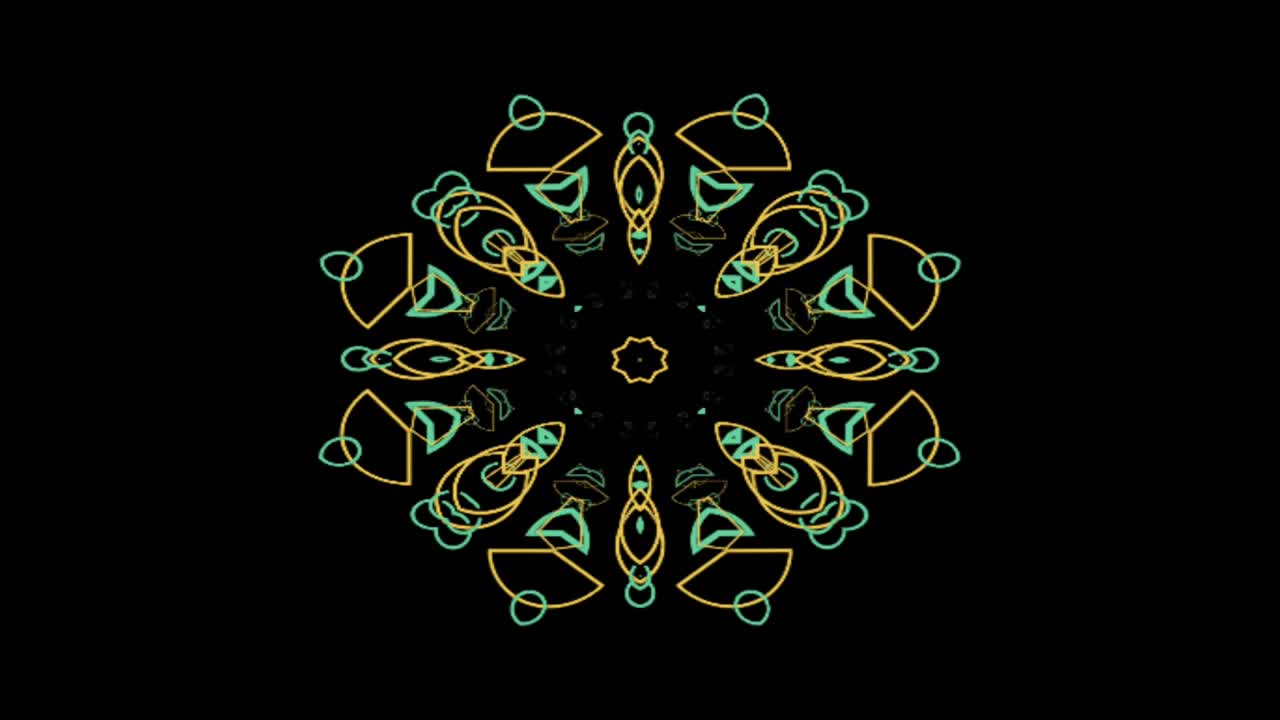 el fondo de movimiento del patrón gráfico colorido del caleidoscopio.