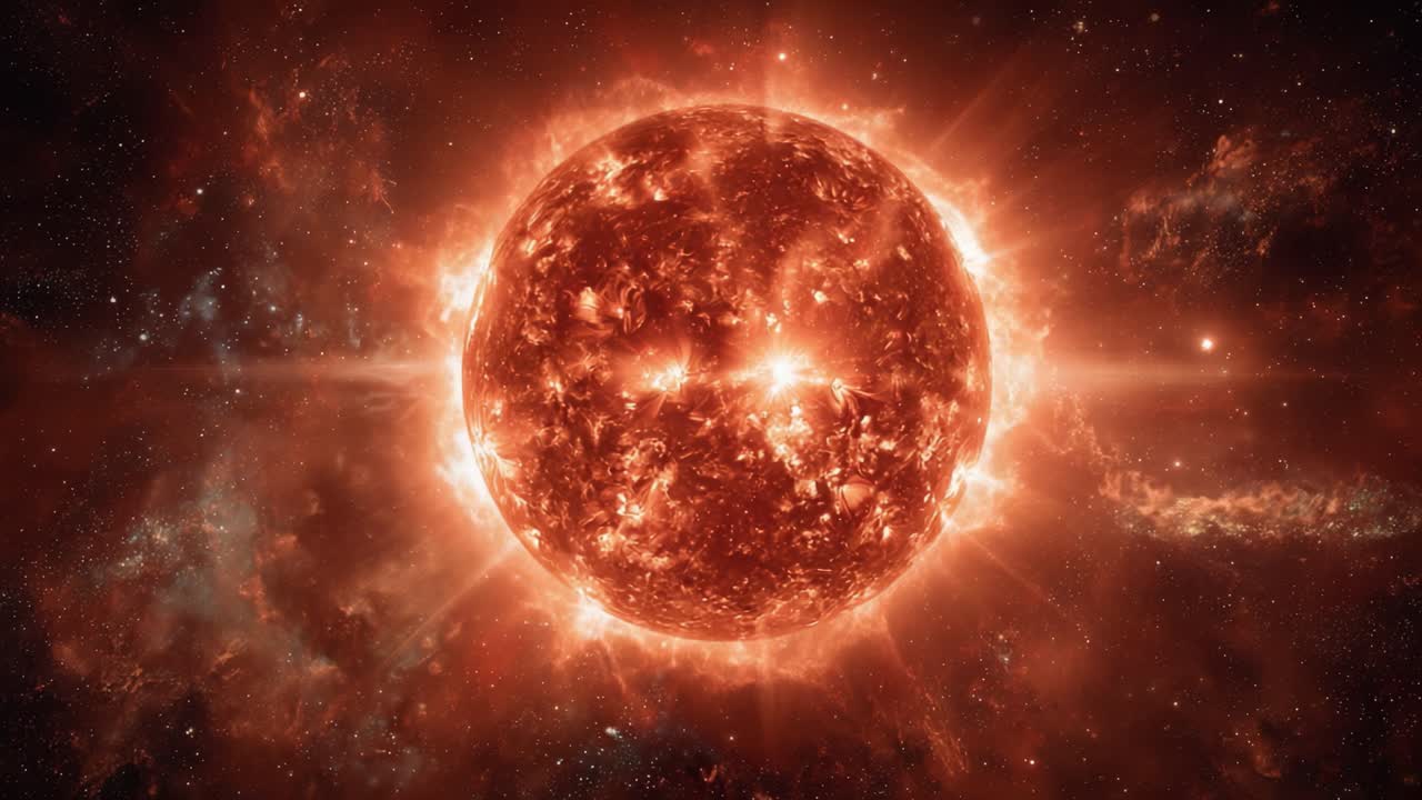 Atemberaubende Bilder eines feurigen Himmelskörpers: Eine fesselnde Darstellung der Sonne mit ausbrechenden Sonneneruptionen und kosmischen Hintergründen, die die Schönheit des Weltraums einfängt.
