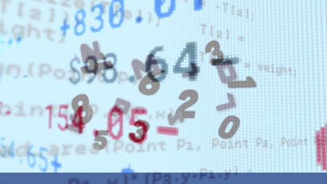 animation of numbers with financial data processing