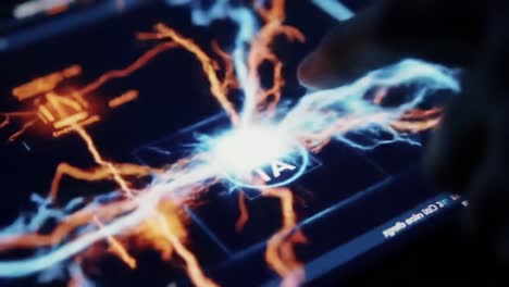a dynamic interaction with digital energy: exploring visual patterns of electric pulses on a screen through touch and connection