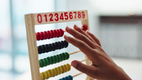 abacus with colorful beads for teaching math