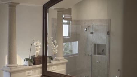 modern bathroom with mirrored sink