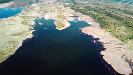 panoramic view of lake magadi in rift valley, kenya, east africa