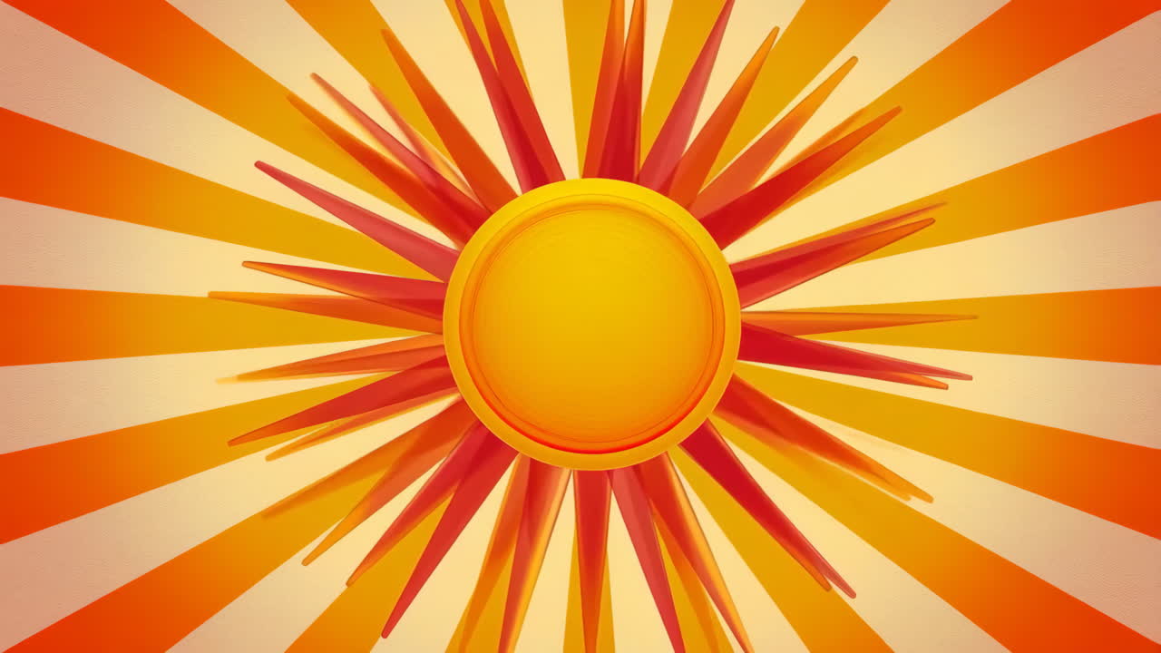 Abstract Sunburst with Orange and Yellow Rays