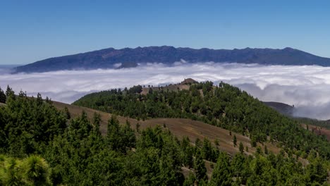 sea of clouds seen from the top of la palma island