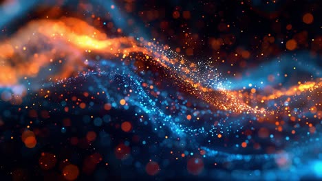 abstract glowing particles