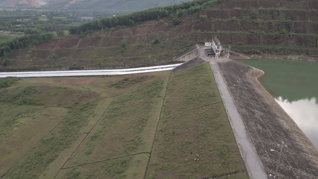 Water Gushes Through Dam in Danang Vietnam