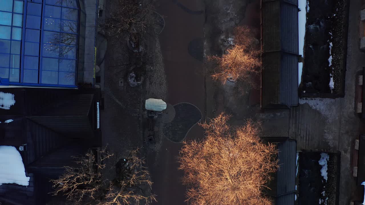 폴란드 자코파네 크루포브키 거리. 공중 하향식 전방