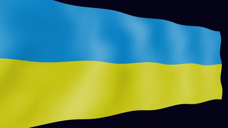 the flag of ukraine flutters on a black background. state symbol of ukraine.