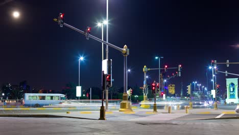 abu dhabi night illumination traffic crossroad panorama 4k timelapse uae