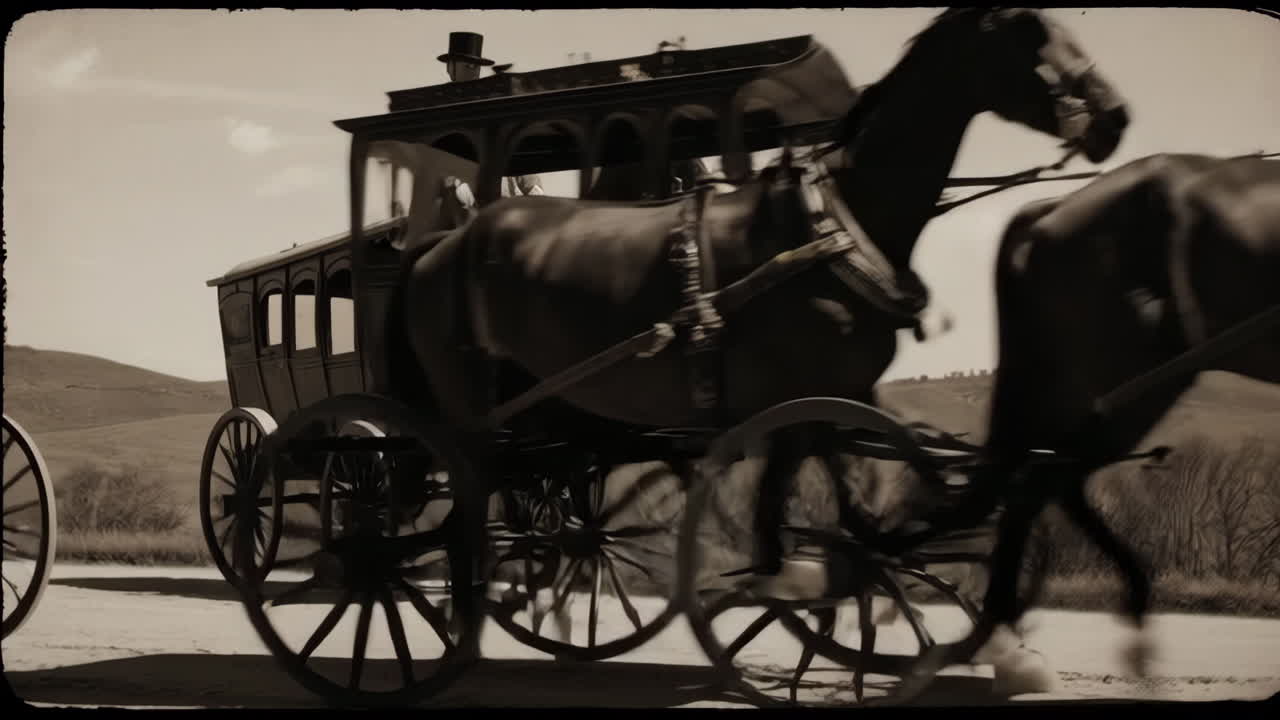 Vintage Horse-Drawn Carriage in the Countryside