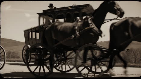 vintage horse-drawn carriage in the countryside