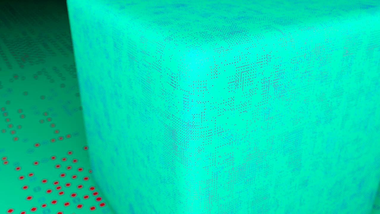 абстрактный куб смещения и пол. 3d рендеринг цифрового фона. цикл