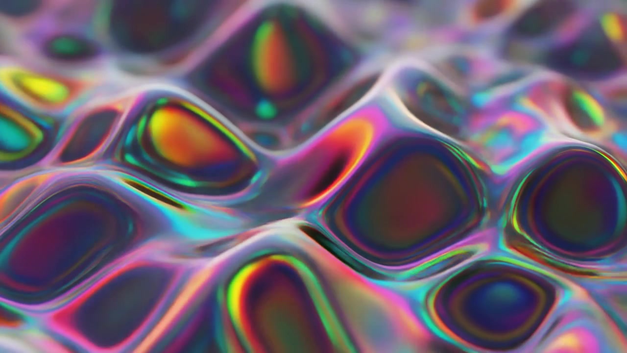 Superficie liquida iridescente astratta con movimento fluido