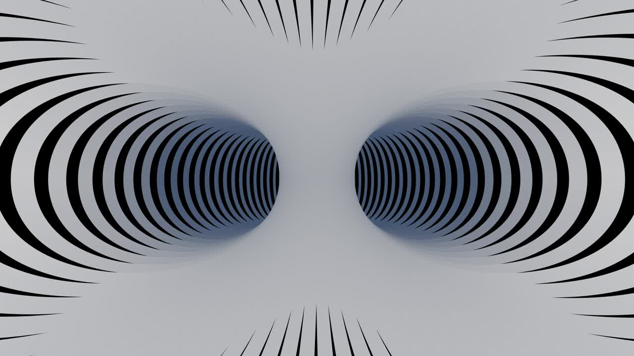 3d psicodélico en forma de escenario en bucle. en blanco y negro estilo de los años sesenta