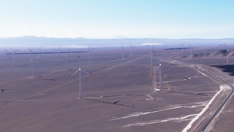 wind turbines on a background of blue sky
