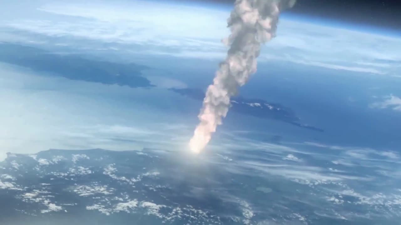 meteorito en llamas dirigiéndose a la tierra