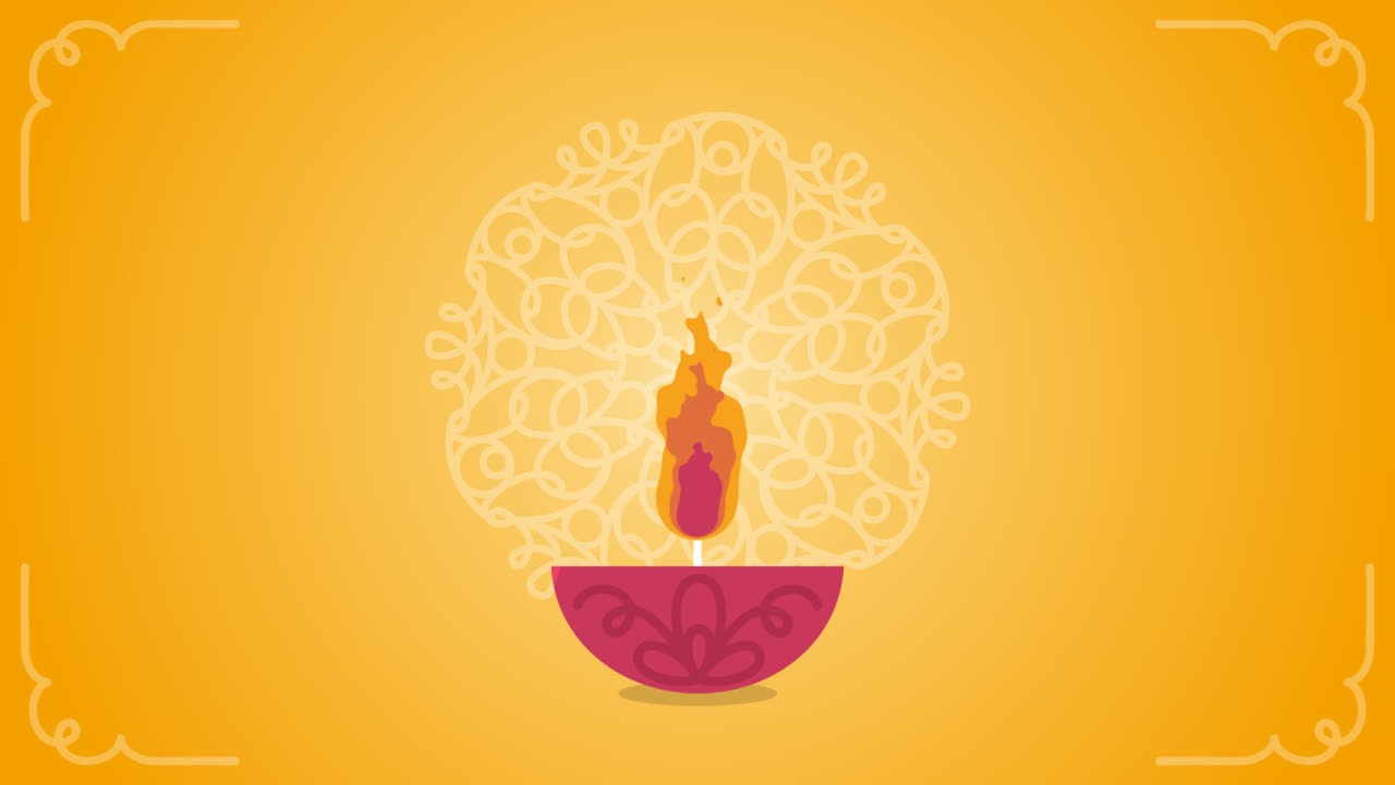 una animación de un hermoso fondo de diwali con diseño plano