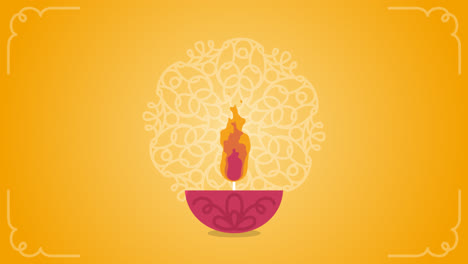 an animation of a lovely diwali background with flat design