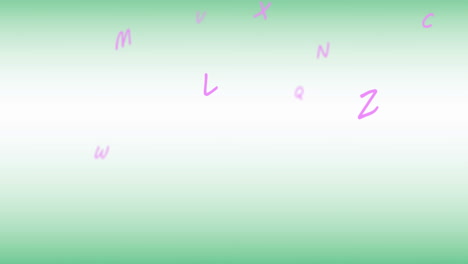 animación de letras que caen sobre un fondo verde