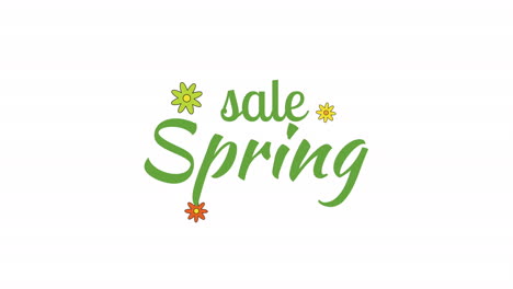 spring sale with colorful flowers on white gradient