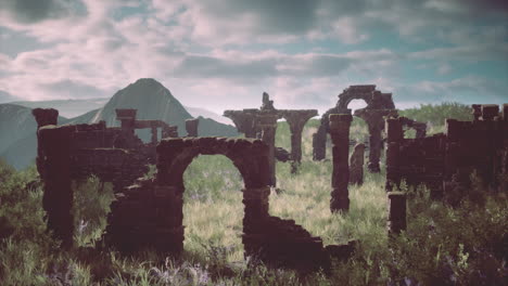 ancient ruins in a mountainous landscape