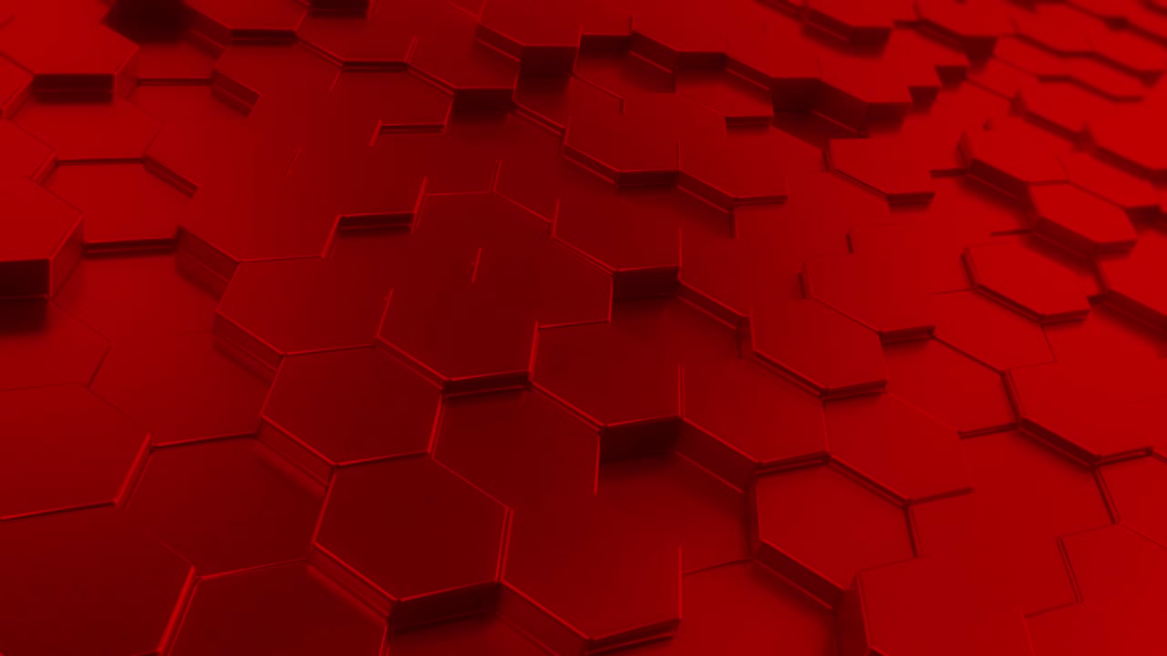 Beautiful Gold Hexagons on Surface Morphing in Seamless 3d Animation.Loopable Abstract Motion Design Background.