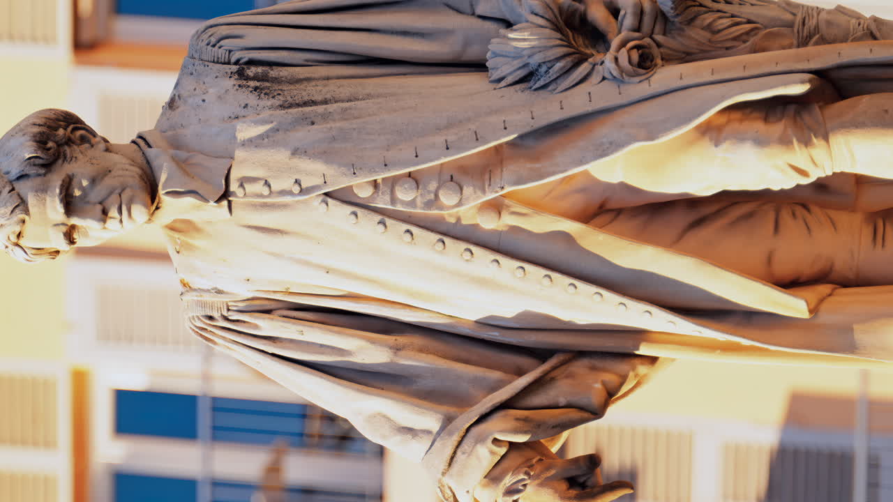 View of the Lord Brougham Statue on the street in daylight in Cannes, France