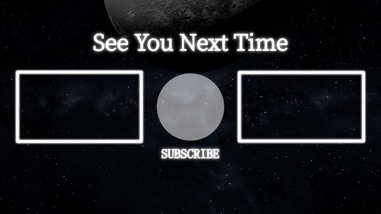 달의 공간 끝 카드 끝 화면 모션 그래픽